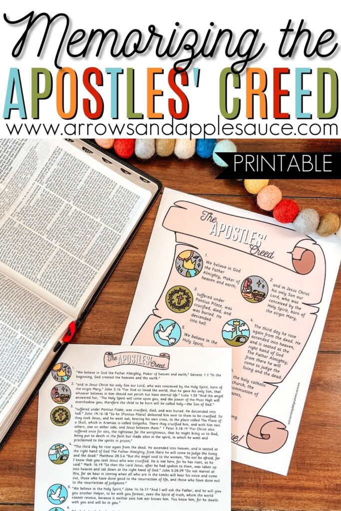 Check out our newest tool for memorizing the Apostles' Creed and helping children develop a deeper understanding of the Christian faith. #Apostlescreed #theologyforkids #kidsbiblestudy #sundayschoollesson #reformation #Bibleversetracing #homeschoolprintables