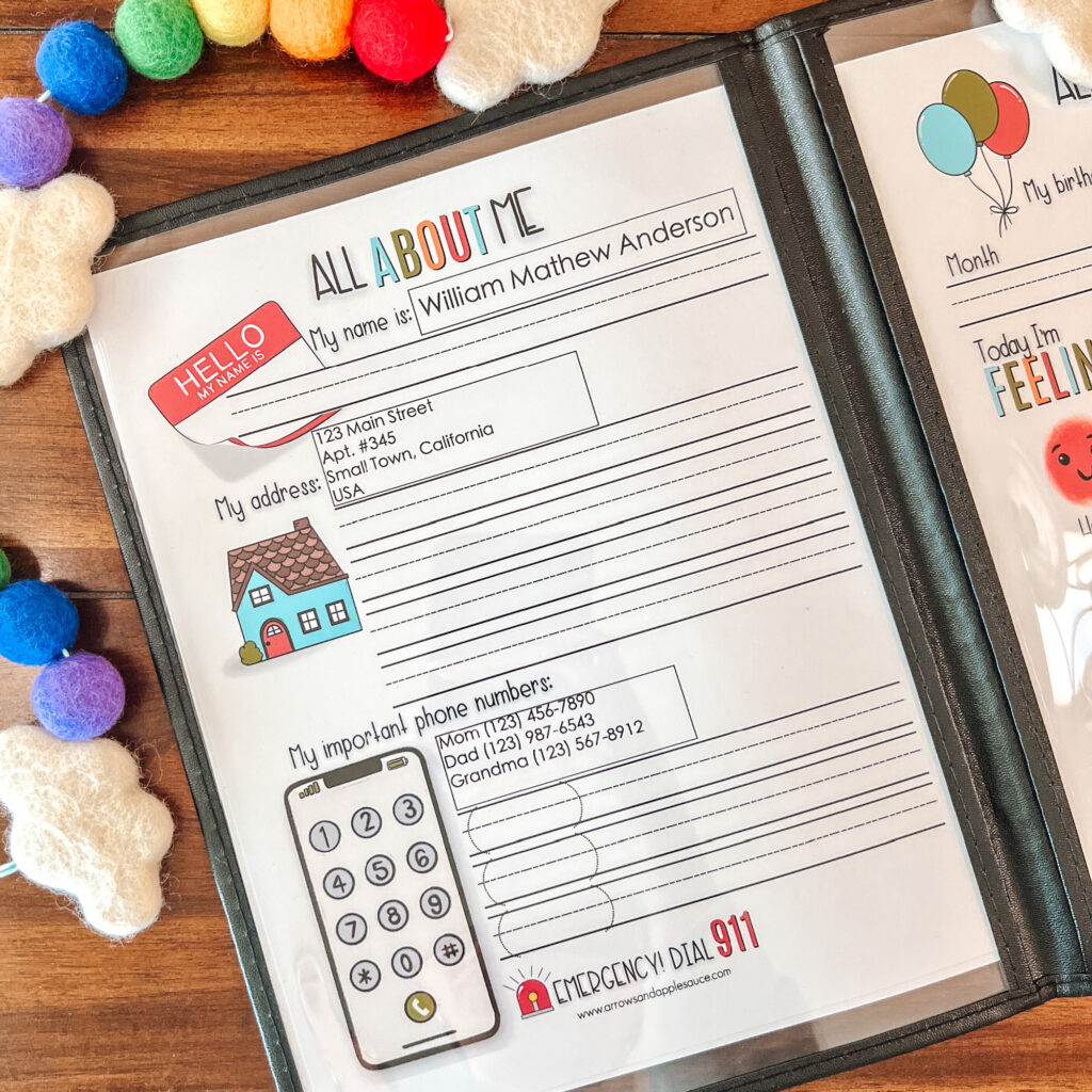 Adding a Morning Menu to our homeschool routine to practice and sharpen daily skills. Check out this fun printable set! #morningmenu #morningbasket #preschoolathome #homeschool #dailyroutine #weatheractivities #kidsaddresspractice #kidsphonenumberpractice #bibleversememorization #nameactivity #kidsemotions