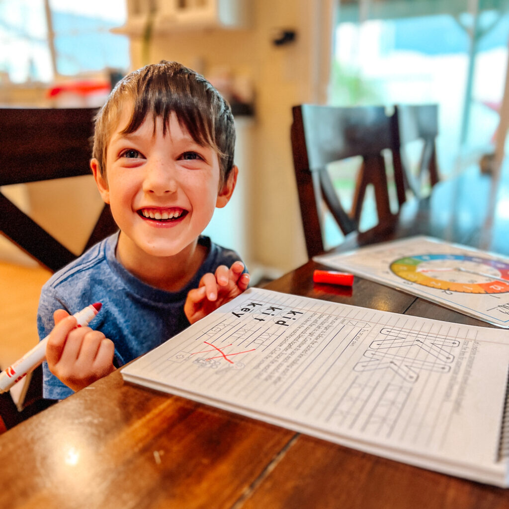 It's time for a year-end curriculum review! What worked and what didn't in our homeschool for kindergarten, first, and third grade. #firstgrade #thirdgrade #kindergarten #curriculumreview #homeschoolcurriculum #homeschoolplanning #homeeducation