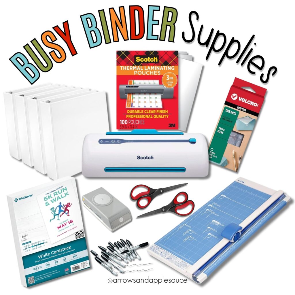 Busy Binders are a great way to keep little minds active over summer break. Includes math, reading, life skills, Bible activities, and more! #busybinders #homeschoolresources #summerkidsactivities #elementaryactivities #homeschoolprintables #christianhomeschoolers #homeschoolsupplies