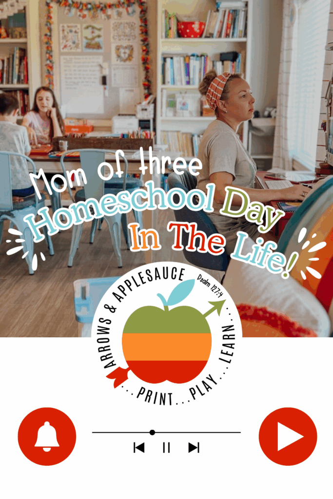 Enjoy a day in the life of our homeschool! This year we have a third, fourth, and sixth-grader, and our days are full of learning! #homeschoolroutine #dayinthelife #homeschoolfamily #sixthgrade #thirdgrade #fourthgrade #christianhomeschoolers #homeschoolmom #dailyrhythm
